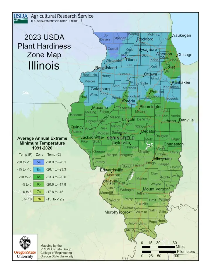 map of growing zone 6a