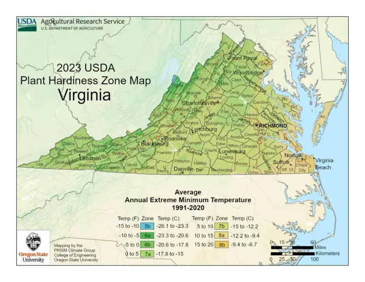 plants by zone map for East Highland Park, VA